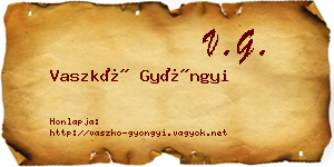 Vaszkó Gyöngyi névjegykártya