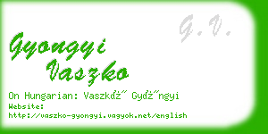 gyongyi vaszko business card